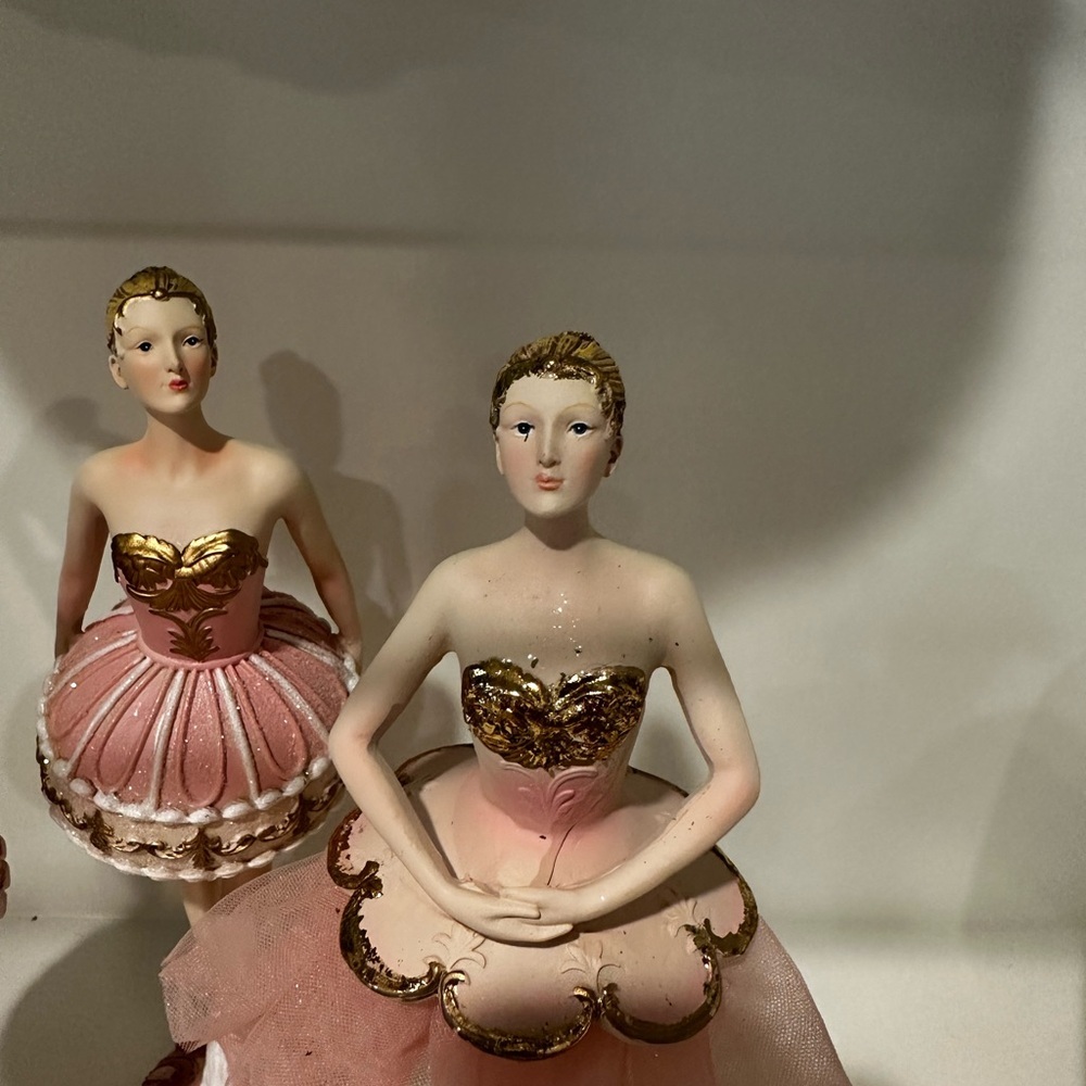 Elegant Pink Ballerina Figurines Set - Picture 3 of 4